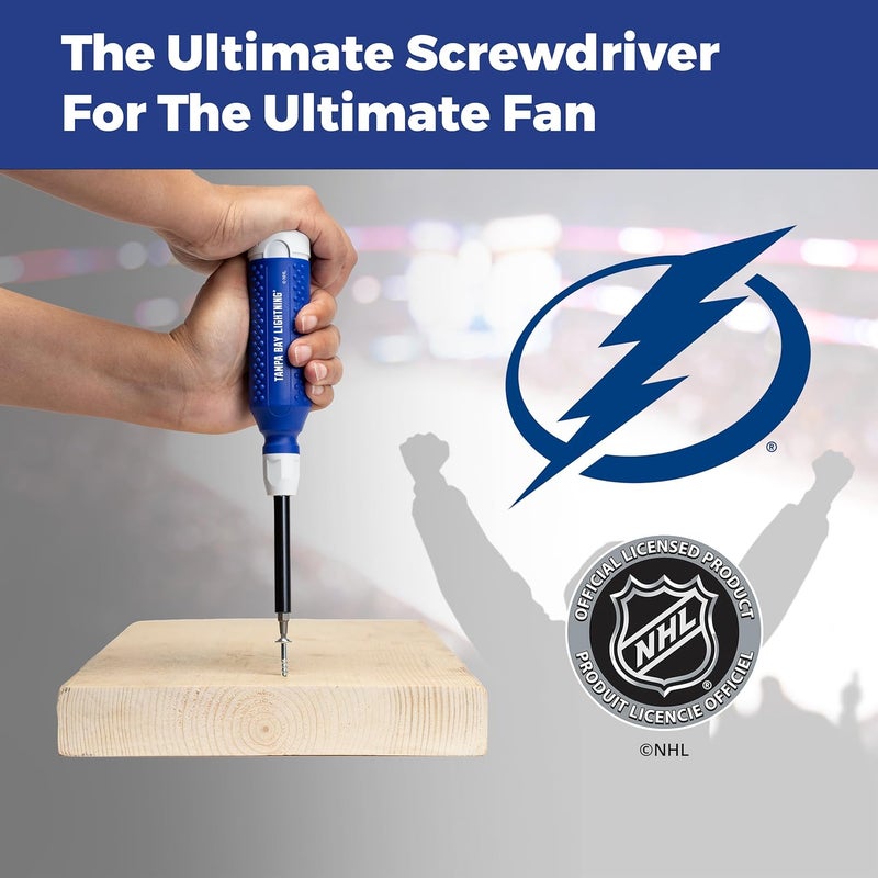 Megapro ® NHL® Team Edition Multi-bit Screwdriver | Officially Licensed NHL® Gear | Durable, Ergonomic, Pro-Grade Screwdriver (Tampa Bay Lightning®) - Image 5